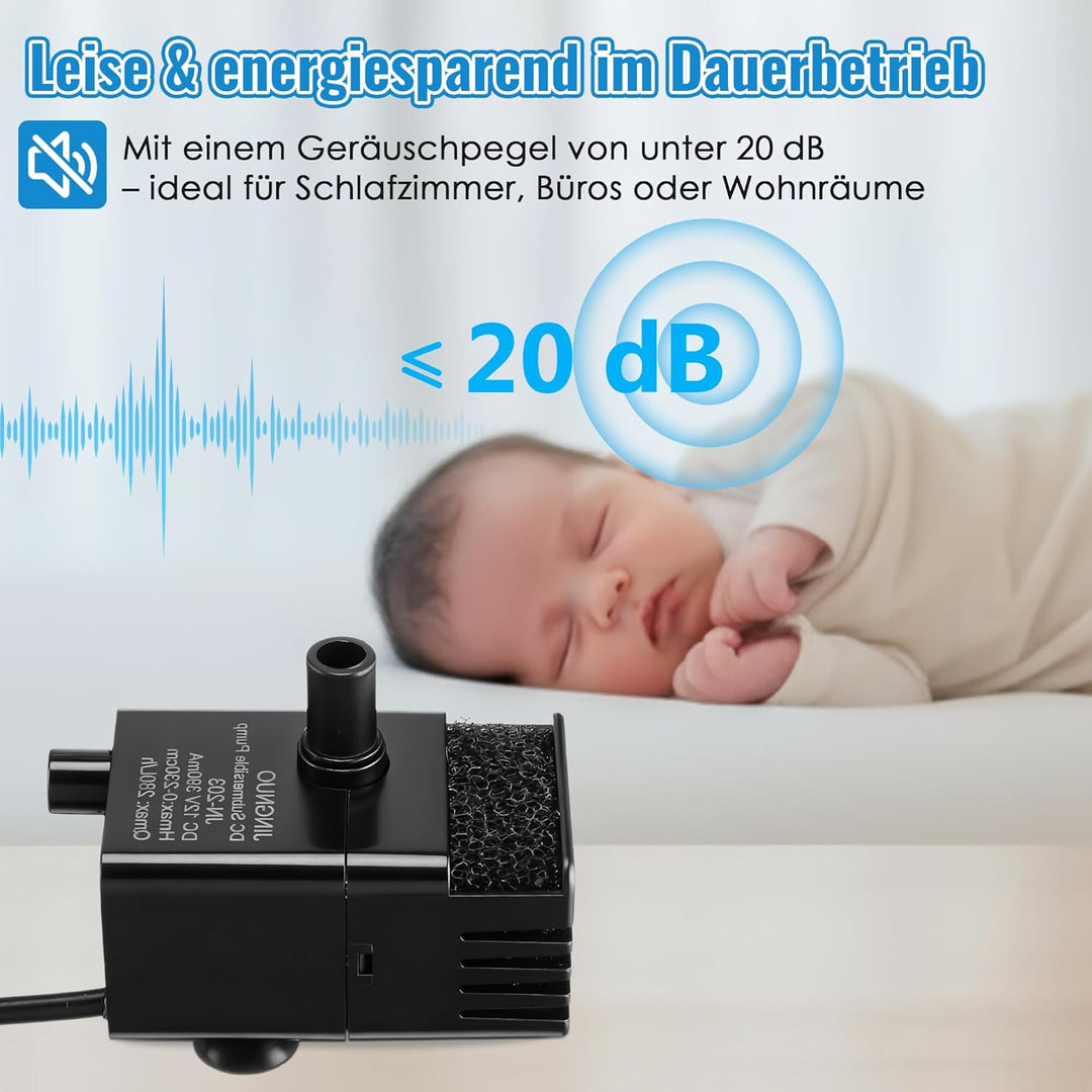 Automatische Mini-Tauchpumpe mit Wassersensor, 2,5m Schlauch & Rückschlagventil, 280L/h Kondensatpum