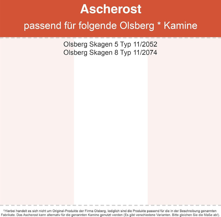 Kaminrost/Ascherost Rund Ø 200 x 10 mm passend für Olsberg** Kaminöfen inkl. Modellübersicht - Asche