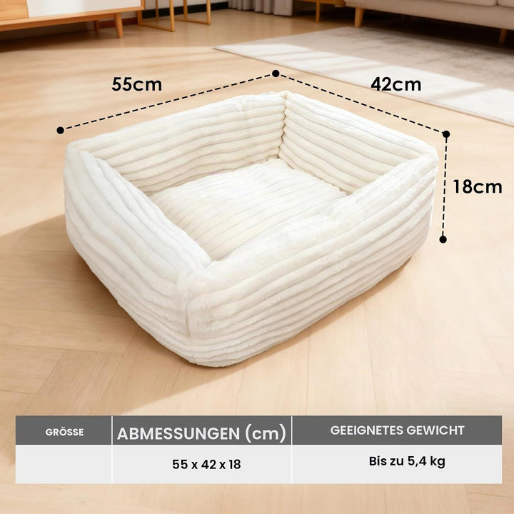 XIAPIA Katzenbett Flauschig 55x42x18 cm, Plüsch Katzen Schlafplatz Weich und Warm für Katzen Kleine