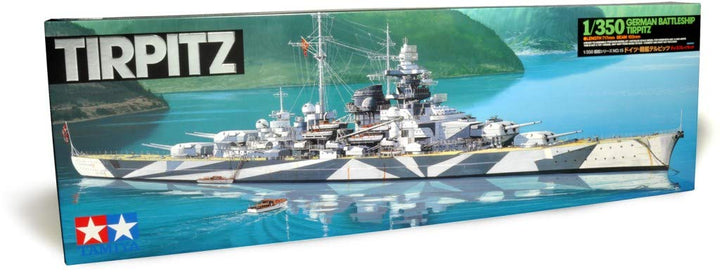 Tamiya 78015 1:350 Deutsches Schlachtschiff Tirpitz, Modellbausatz,Plastikbausatz, Bausatz zum Zusam