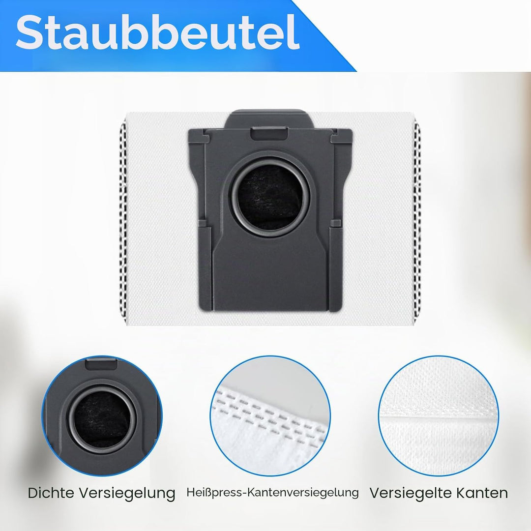 ZubehörSet für Mova E40 Ultra Saugroboter Ersatzteile. 1 Hauptbürste, 4 Hepa-Filter, 4 Wischer-pad,