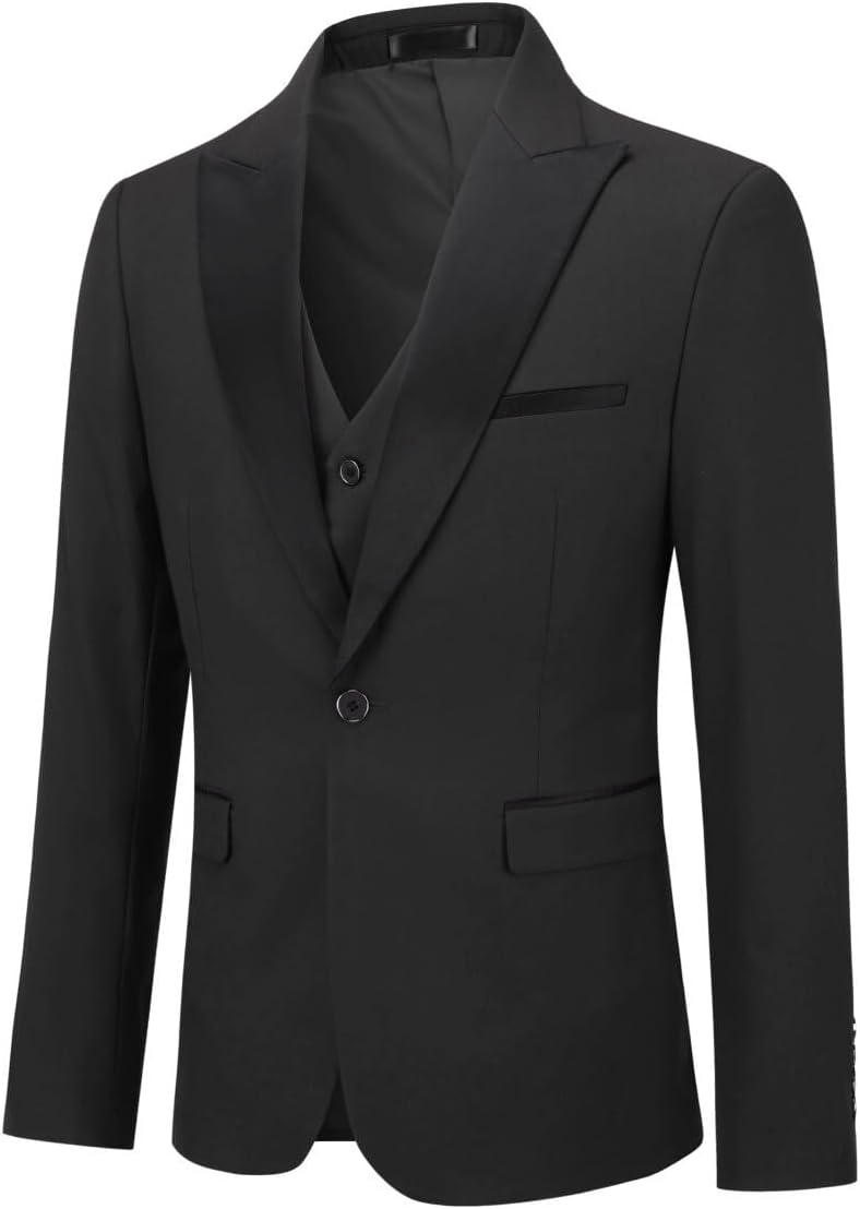 YOUTHUP Anzug Herren Slim Fit 3 Teilig Anzüge Peak Lapel Morden Herrenanzug Business Hochzeit Smokin