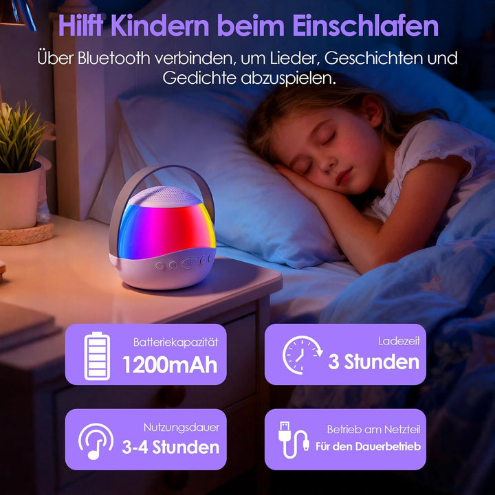 Karaoke Maschine Kinder mit 2 Karaoke Mikrofon Kinde Mini Tragbares Bluetooth Lautsprecher mit Stimm