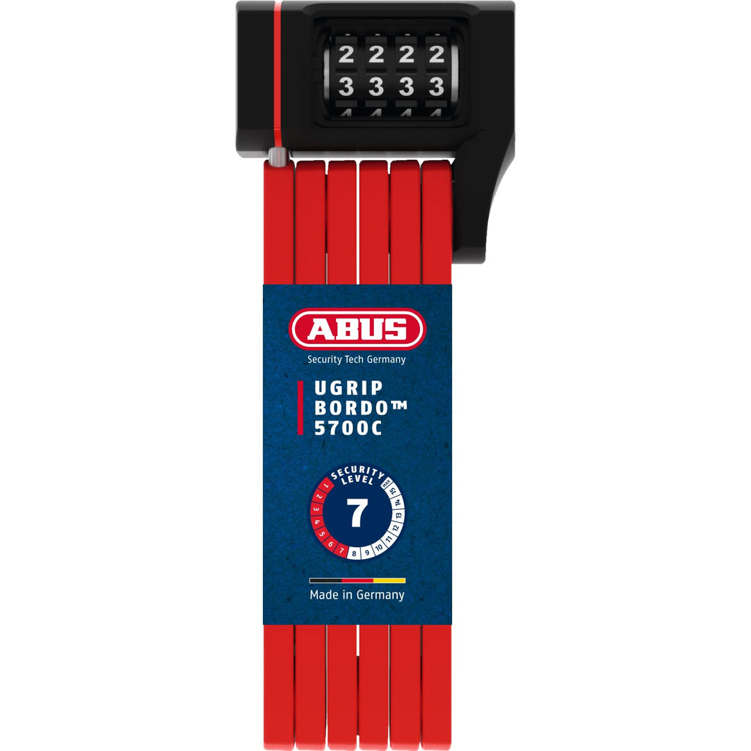 ABUS Faltschloss Bordo uGrip 5700C SH mit Halterung - Fahrradschloss mit Zahlencode und 5 mm starken