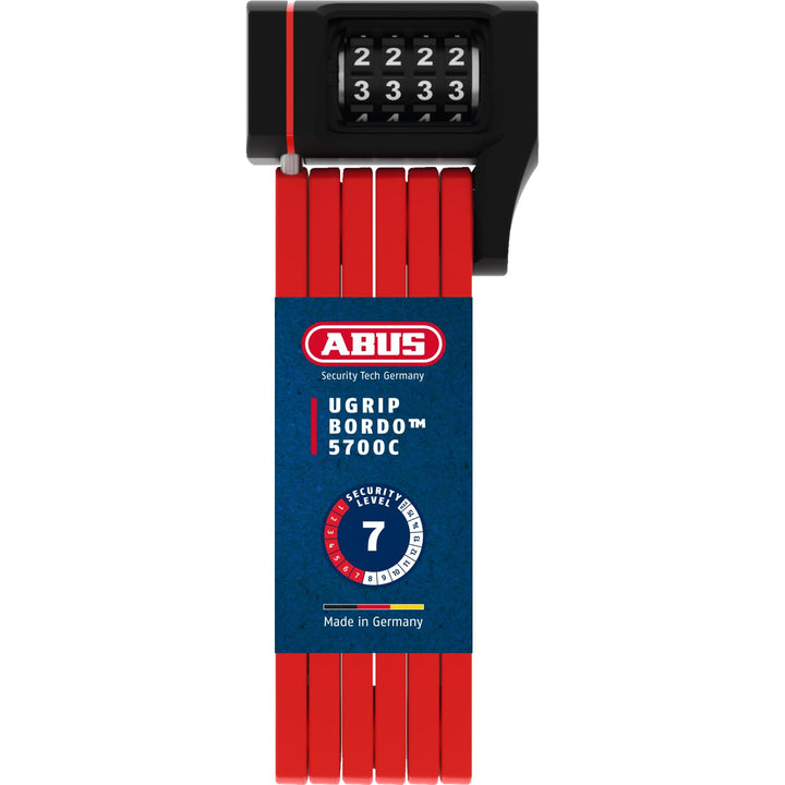ABUS Faltschloss Bordo uGrip 5700C SH mit Halterung - Fahrradschloss mit Zahlencode und 5 mm starken