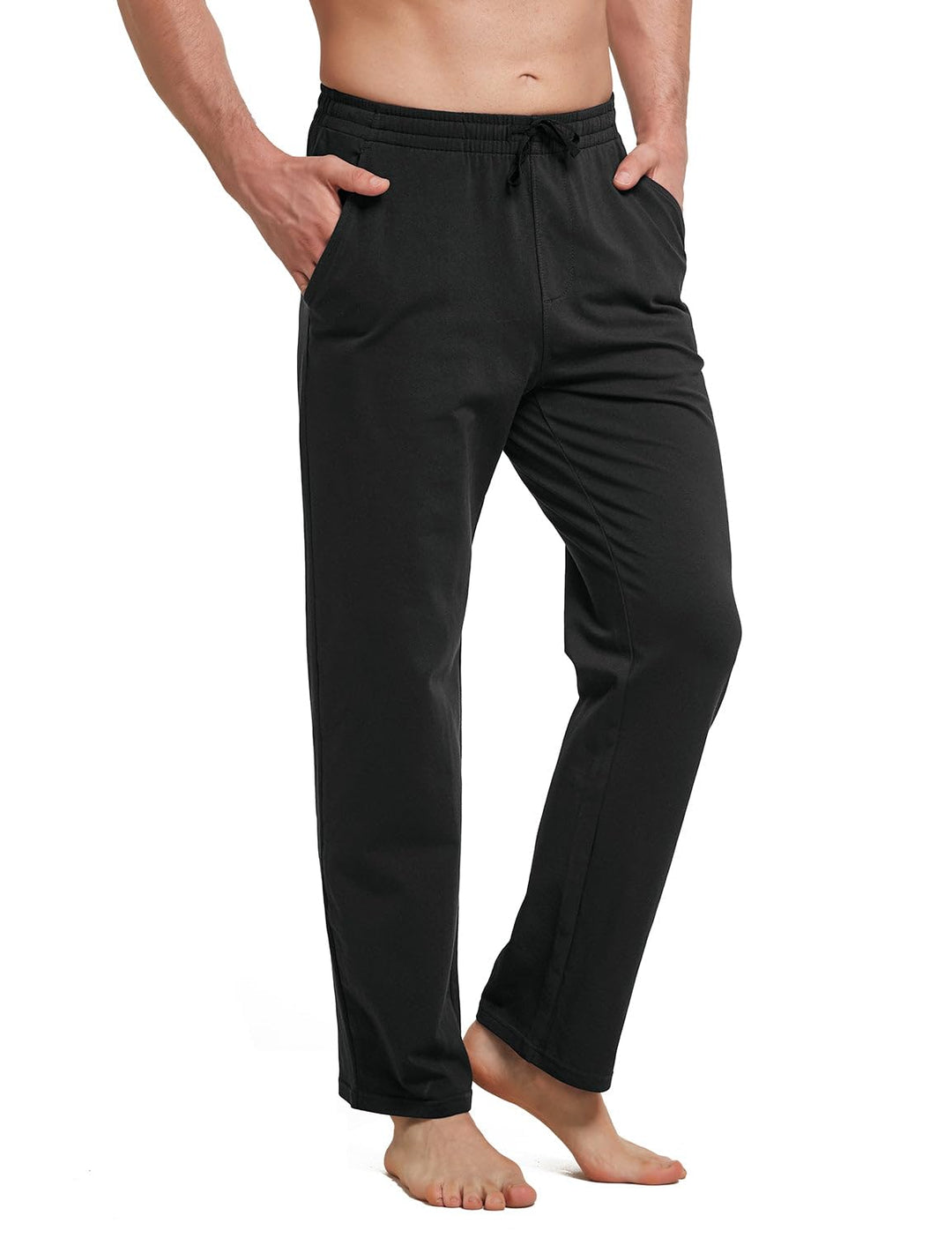 BALEAF Herren Breite Jogginghose Baumwolle Freizeithose Gerades Bein Sporthose Herren Lang Yogahose