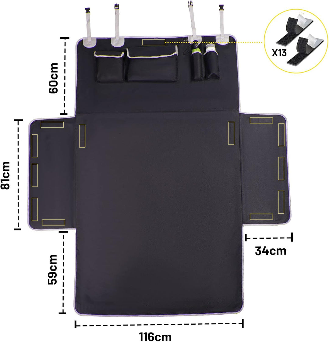 Kofferraumschutz Hund Für AutoSUV，Autokofferraum mit Seitenschutz ，Schwarze Kofferraummatte mit Stos