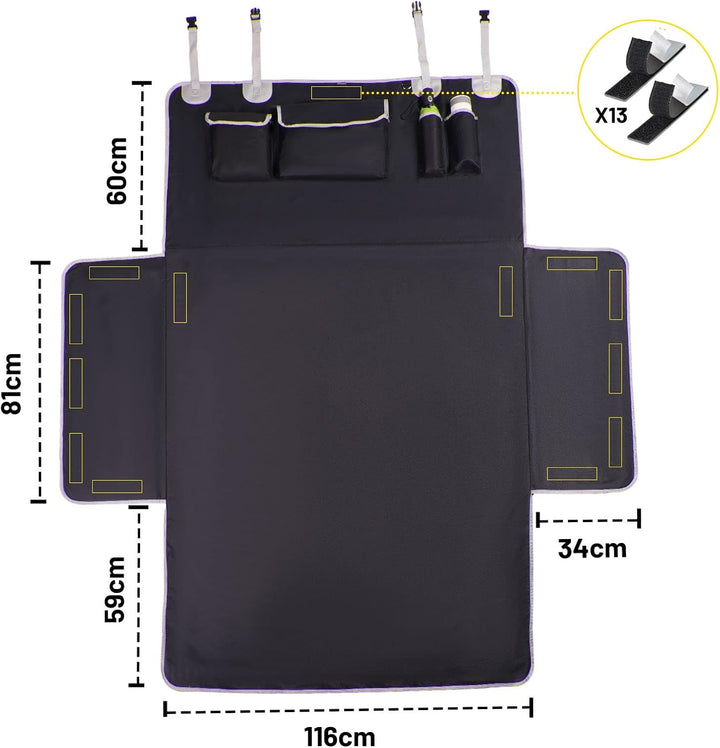 Kofferraumschutz Hund Für AutoSUV，Autokofferraum mit Seitenschutz ，Schwarze Kofferraummatte mit Stos