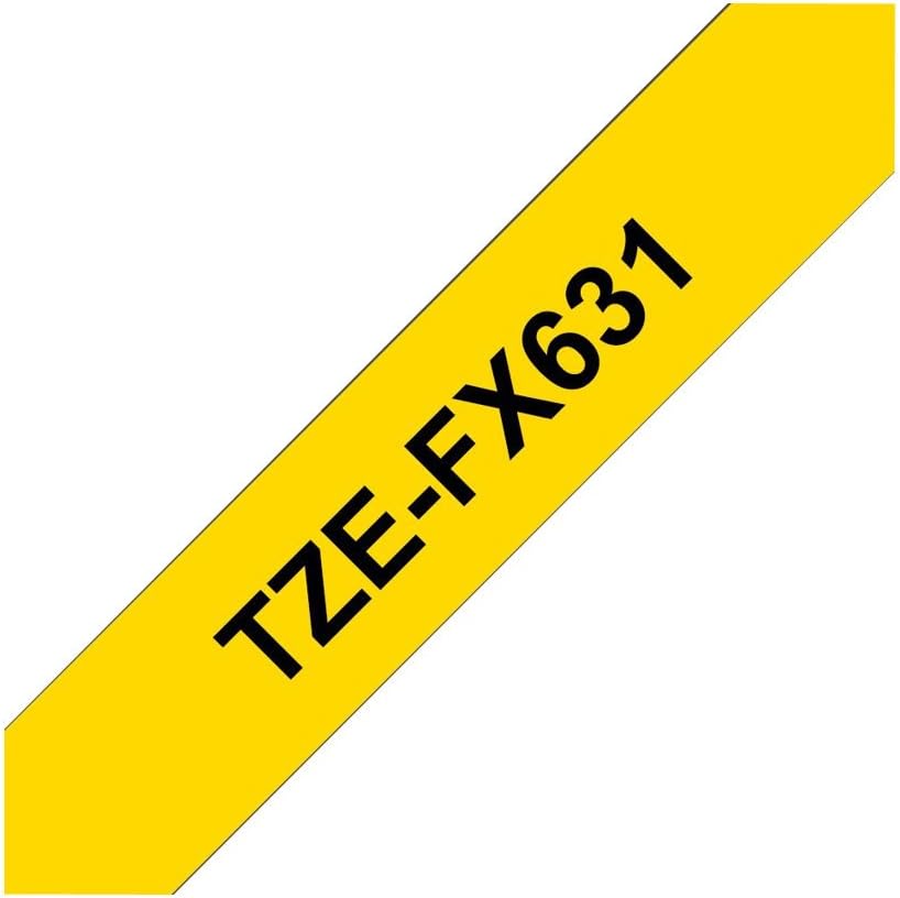 Brother Original P-touch Schriftband TZE-FX631 12 mm, schwarz auf gelb (u.a. für Brother P-touch PT-
