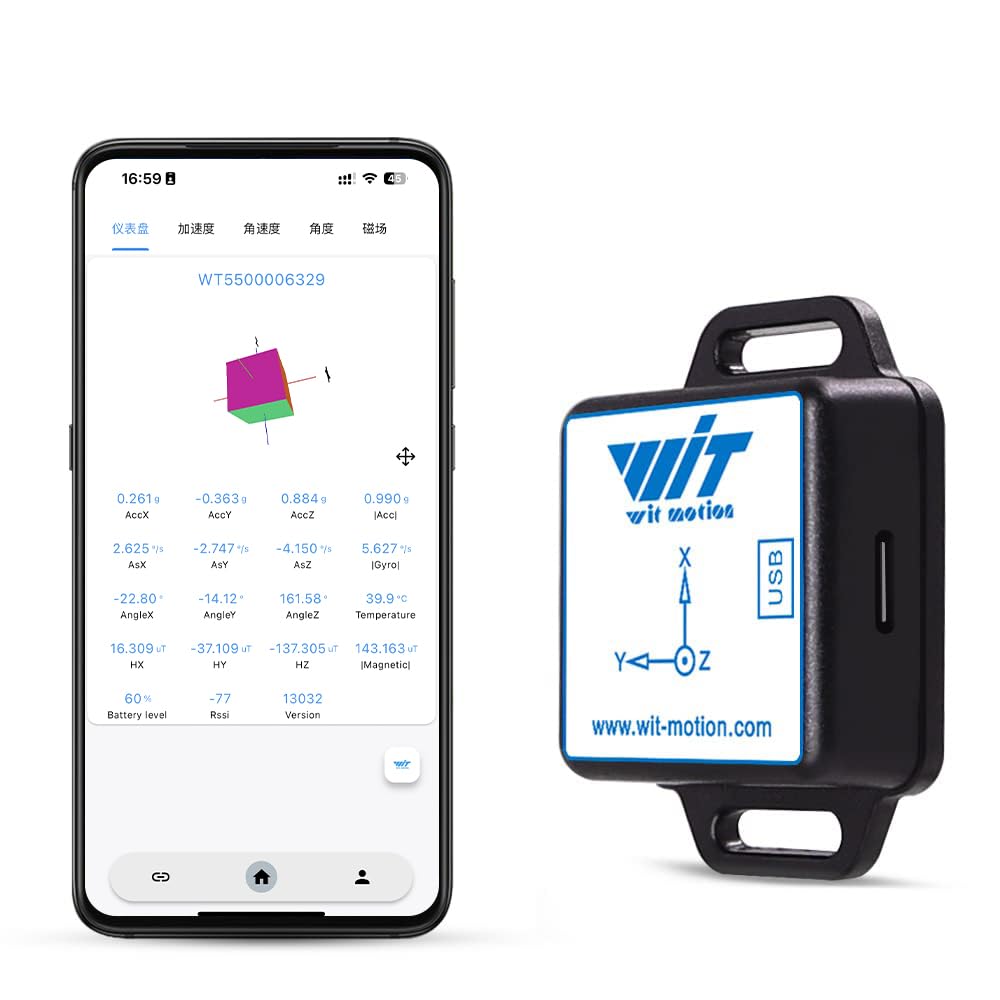 WitMotion WT901WIFI Generation 3 9-Achsen-Beschleunigungsmesser, 3-Achsen-Winkelgeschwindigkeit+ Bes