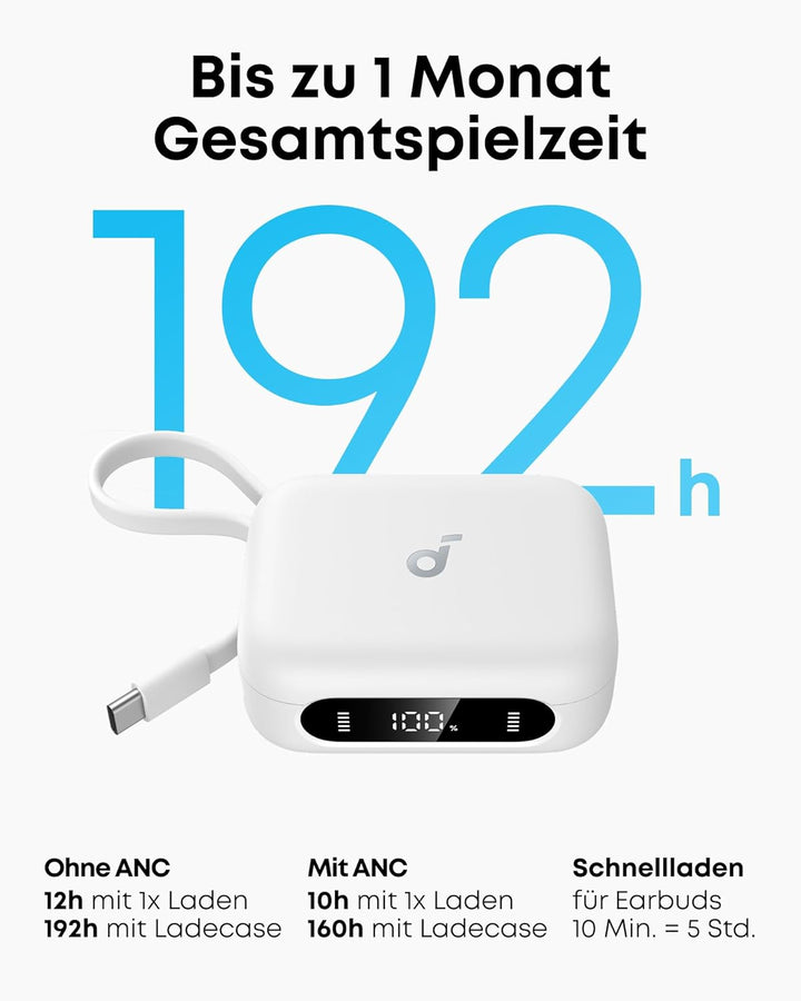 soundcore P41i by Anker, Adaptive Noise Cancelling In-Ear Kopfhörer mit Powerbank (integriertes USB-