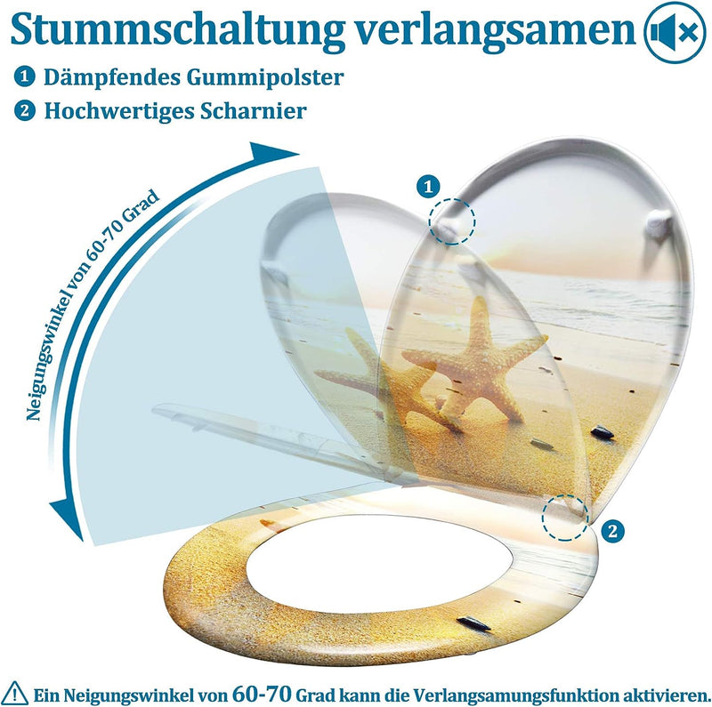 UISEBRT WC-Sitz mit Absenkautomatik Toilettensitz Premium Toilettendeckel Antibakteriell Klodeckel K