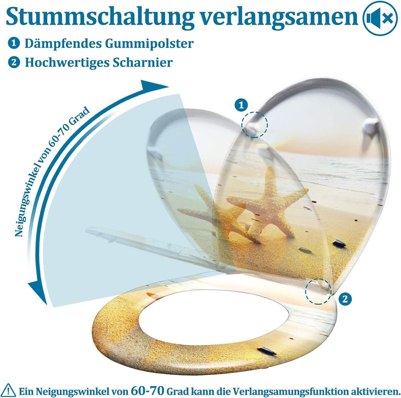 LARS360 Toilettendeckel WC Sitz mit Absenkautomatik aus Duroplast und Edelstahl, Antistatisch Antiba