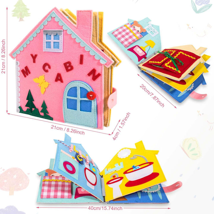 UNOSEKS Quiet Book 2 Jahre, Filzbuch Bauernhof Montessori, 3D Filz Busy Book Ab 2 Jahr Baby Activity