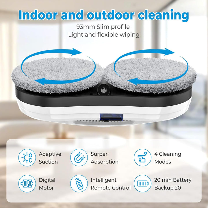 Fensterputzroboter mit Automatischem Wasserstrahl, 5600Pa Fensterreiniger Roboter Automatischer, Fen