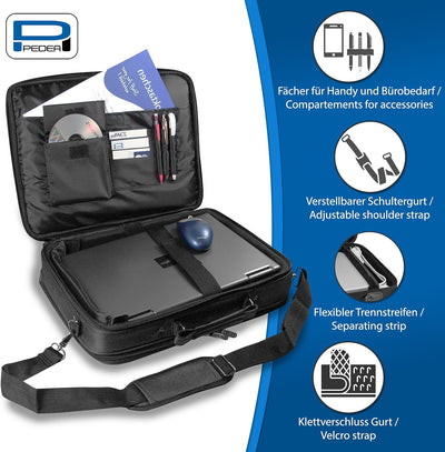 PEDEA Laptoptasche "Premium" Notebook-Tasche bis 13,3 Zoll (33,8 cm) Umhängetasche mit Schultergurt