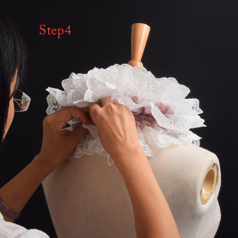 BLESSUME Renaissance Ruffle Kragen Elisabethanisch Rüsche Halsband M Violett / Weiss, M Violett / We