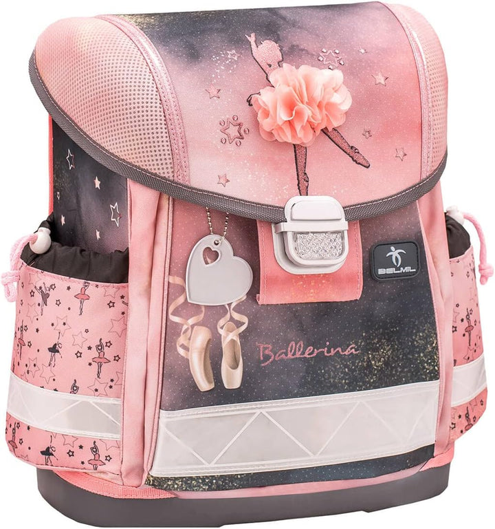 Belmil Classy Schulranzen Set 4 - teilig (403-13/AG/S) Ballerina Black Pink, Ballerina Black Pink