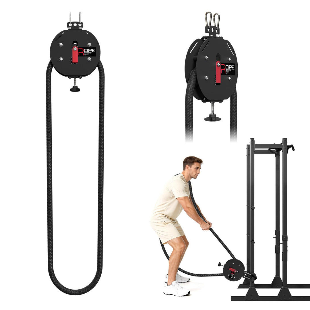 Endlosseiltrainer mit einstellbarem Widerstand (11-66 lbs) – Endless Rope seilzugsystem für Ganzkörp