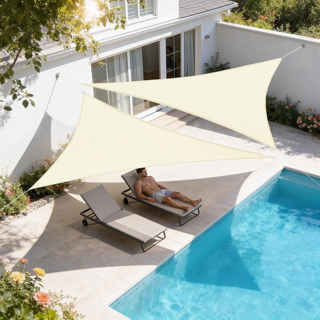 WOLTU Sonnensegel Premium HDPE Wetterbeständig Atmungsaktiv 95% UV Schutz Segeltuch 180 g/m² Sonnens