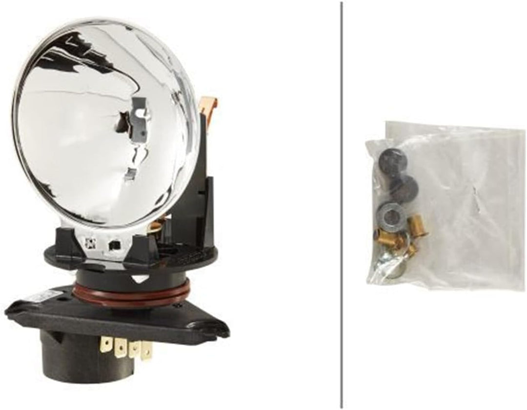 HELLA - Halogen-Rundumkennleuchte - KL 700 - 24V - gelb - rund - Anbau/geschraubt - Stecker: Flachst