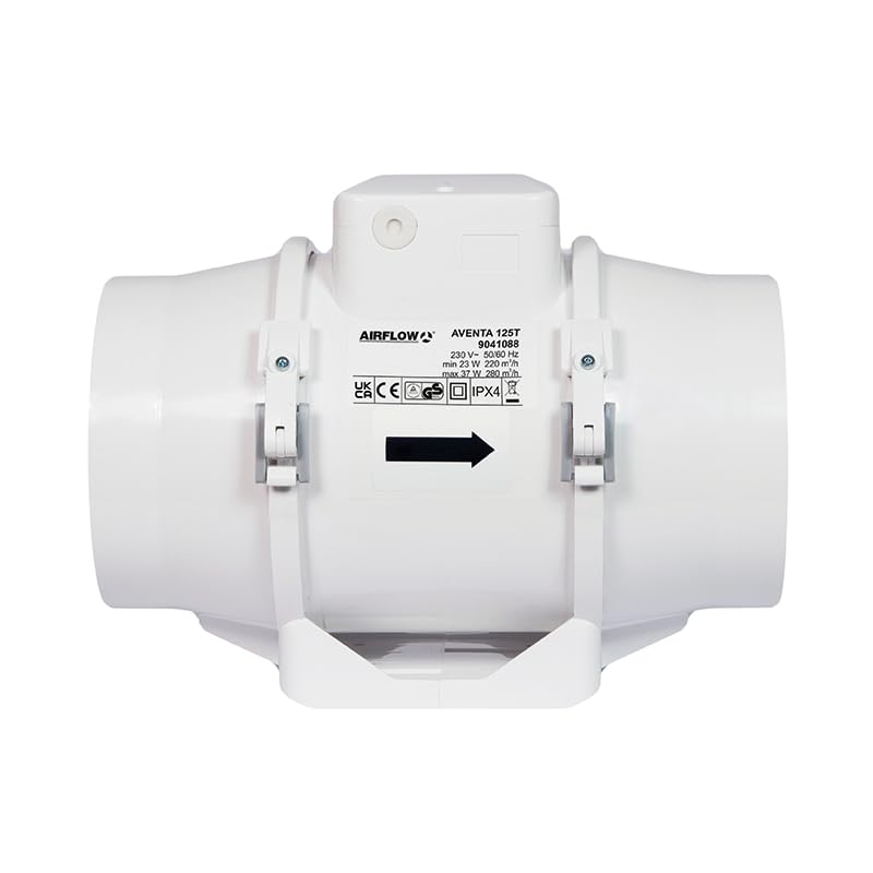 Airflow Aventa 150B Rohrventilator 150mm – 2-Stufen, Energiesparend 30W, Luftstrom 405–520 m³/h (112