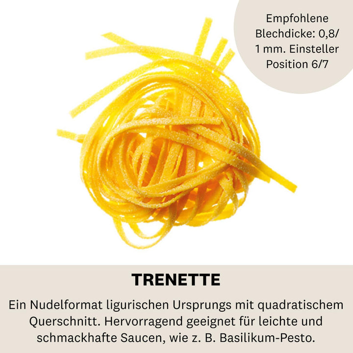 Marcato Nudelmaschinen-Aufsatz, für Trenette, 3,5 mm Schnitt, verchromter Stahl, Hergestellt in Ital