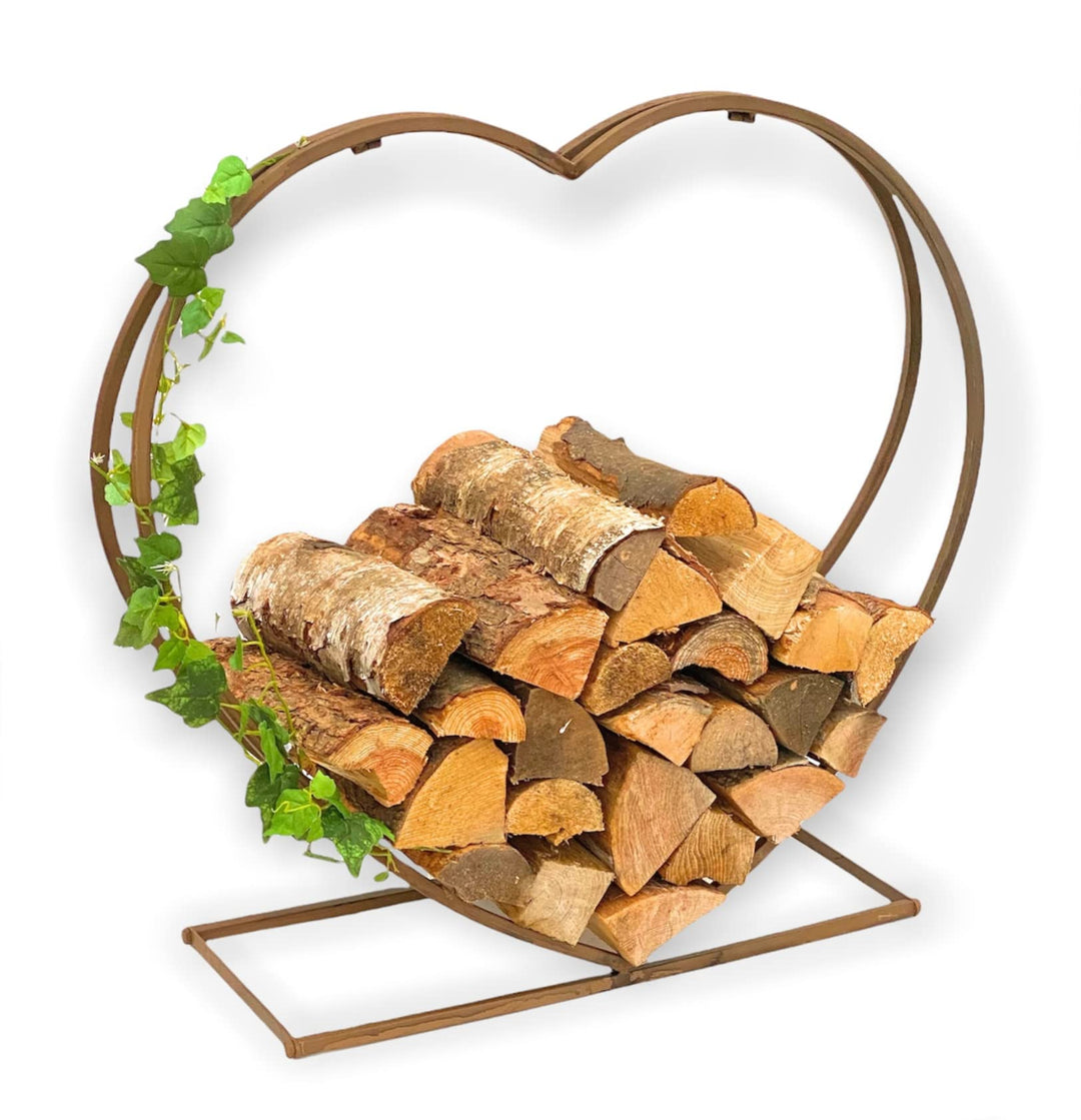 DanDiBo Kaminholzregal Innen Metall Herz Kaminholzständer 2013221 XL 78 cm Holzkorb Kaminholzhalter