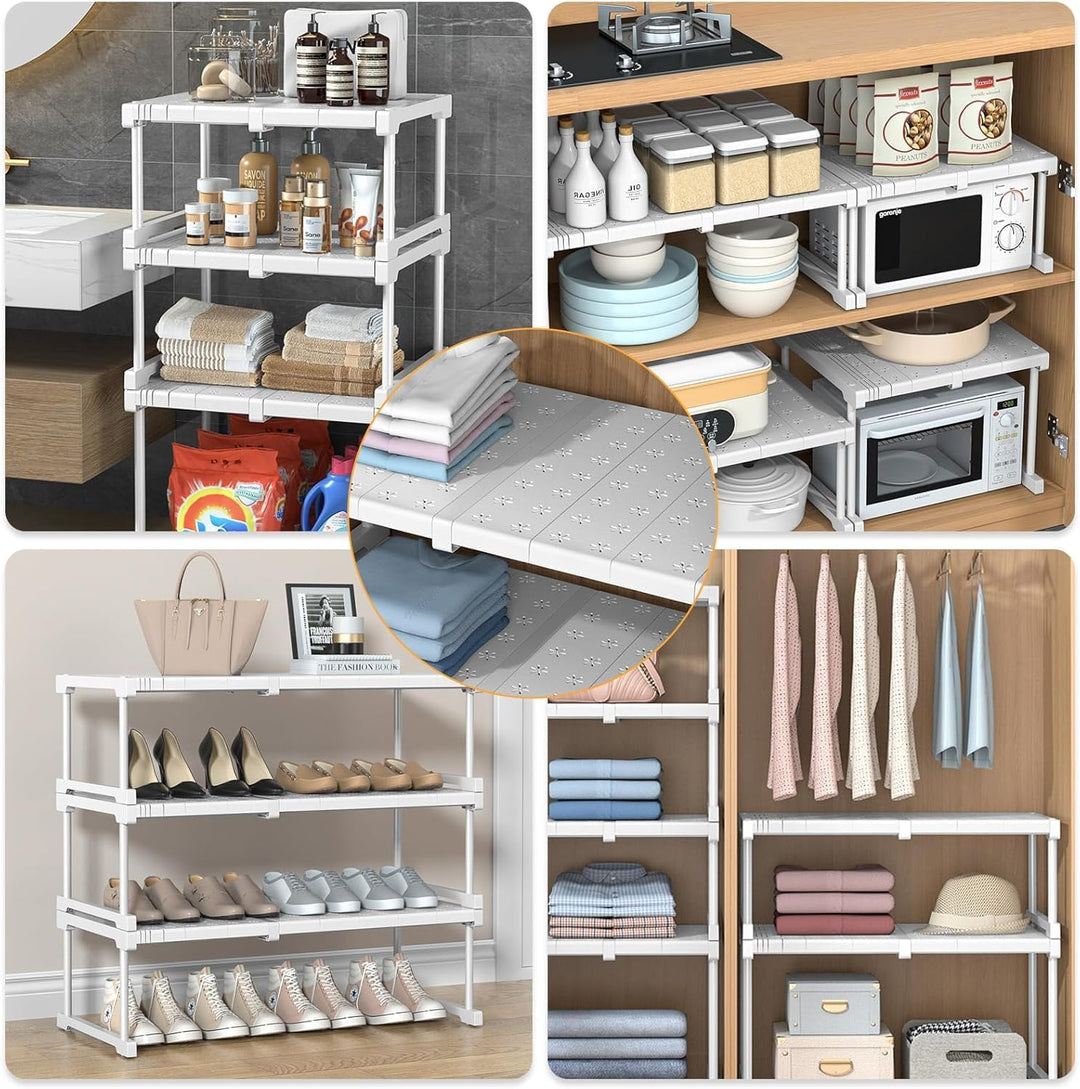 Verstellbare Regale für Schrank, Erweiterbares Einlegeböden Schrankregal, Einlegeböden für Schränke,