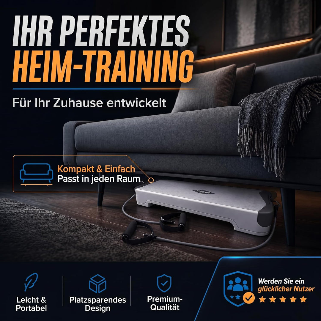 Body &amp; Mind® Aerobic Steppbrett Stepper Step-Bench mit gratis Anti-Rutsch-Matte &amp; exklusiven Trainin