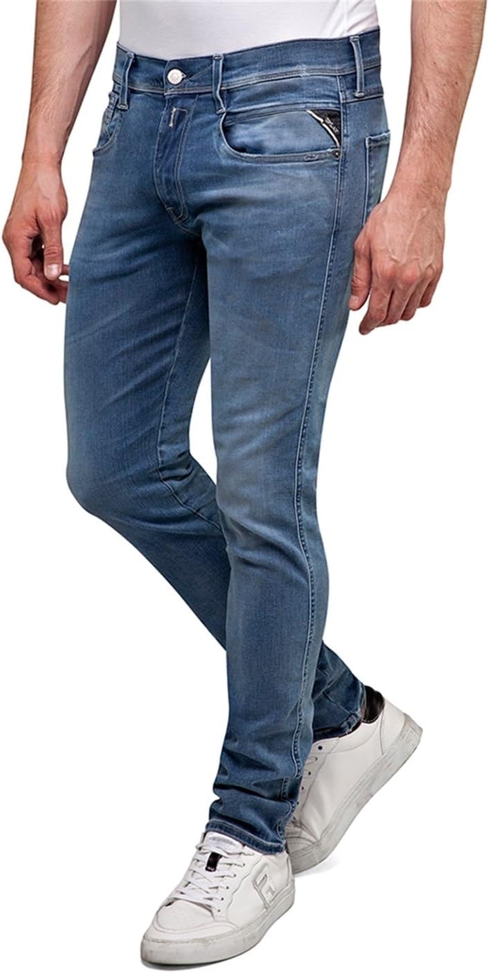 Replay Herren Jeans Hyperflex Bio mit Stretch 38W / 36L Medium Blue 009, 38W / 36L Medium Blue 009