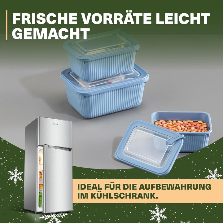 Frischhaltedosen im 3er Set mit transparentem Ventildeckel, Aufbewahrungsbehälter, Küche, stapelbar,