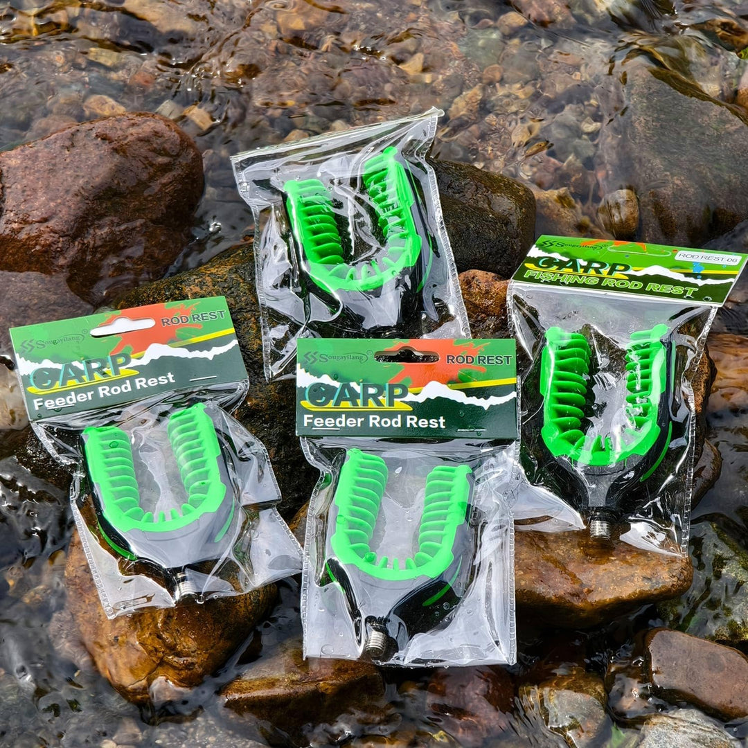 Sougayilang Feeder-Angelrutenhalter, Gummi-Frontstützen/Endstützen/Rückstützen zum Halten Ihrer Karp