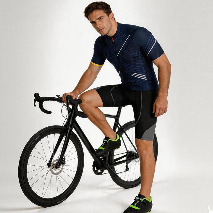 Santic Radlerhose Herren Kurz mit Sitzpolster Radhose Herren Kurz Fahrradhose Herren Gepolstert Rads