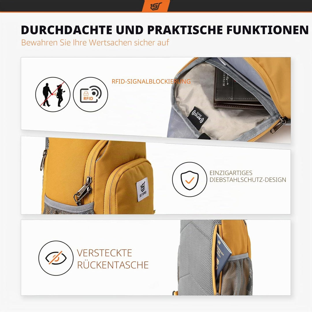 SKYSPER Brusttasche Schultertasche Herren Sling Bag Klein Crossbody Bags Männer Damen Leicht Umhänge
