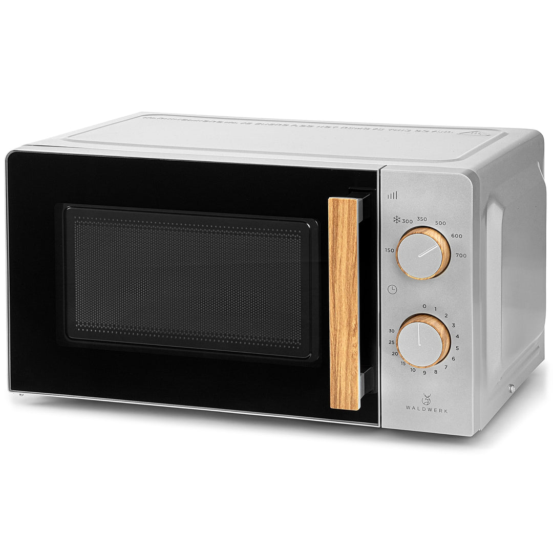 WALDWERK Mikrowelle 20L, 700 Watt - einfache Bedienung mit Drehknöpfen und edles Design, 20l