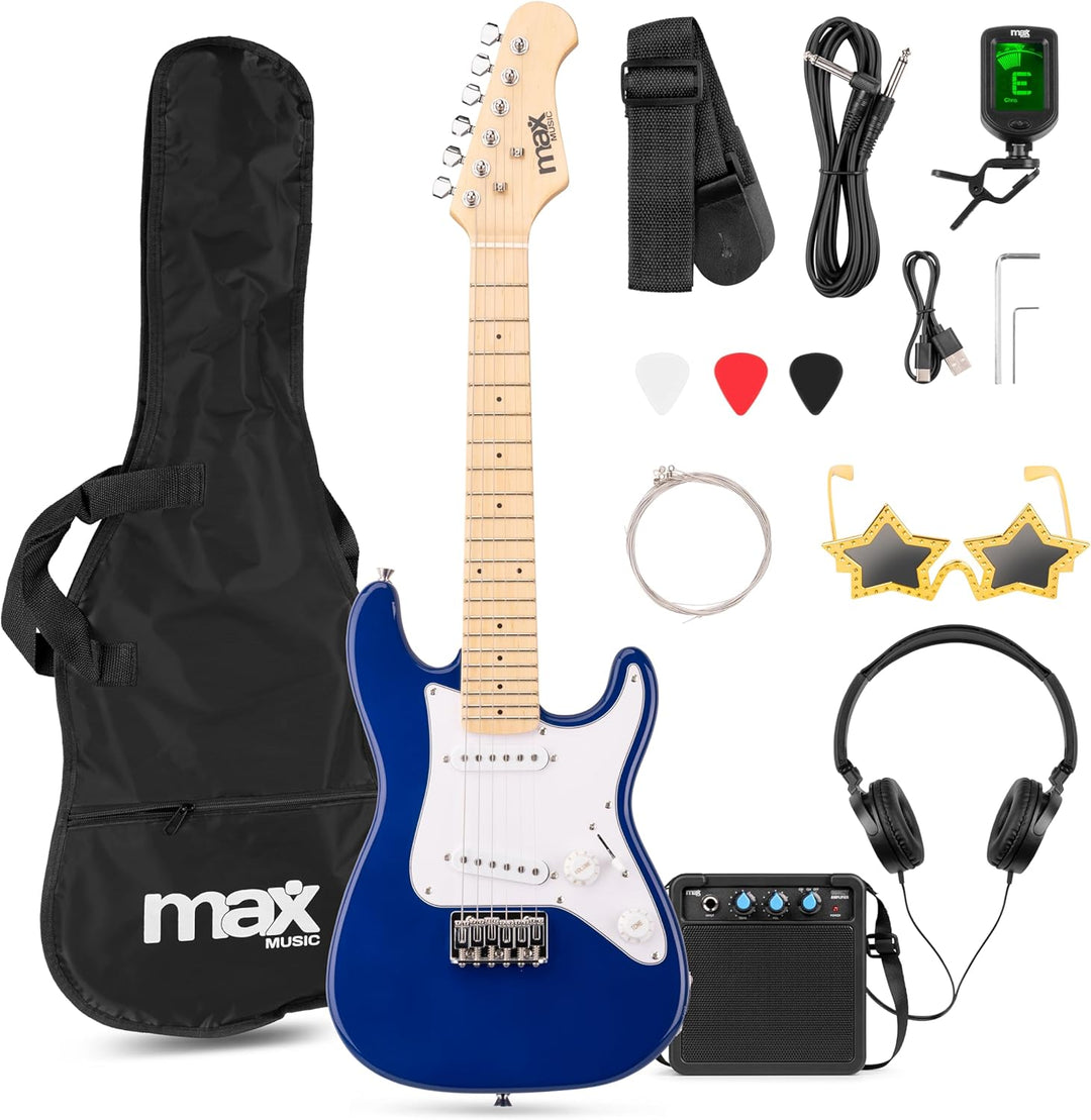 Max GigKit Junior 1/4 - Kinder E Gitarre Set, E Guitar, Elektrogitarre mit Verstärker 10 Watt, Tasch