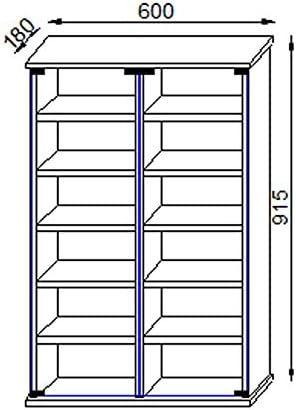 VCM Holz CD DVD Stand Regal Schrank Aufbewahrung Standregal Ständer Roma Glastür Sonoma-Eiche Sonoma