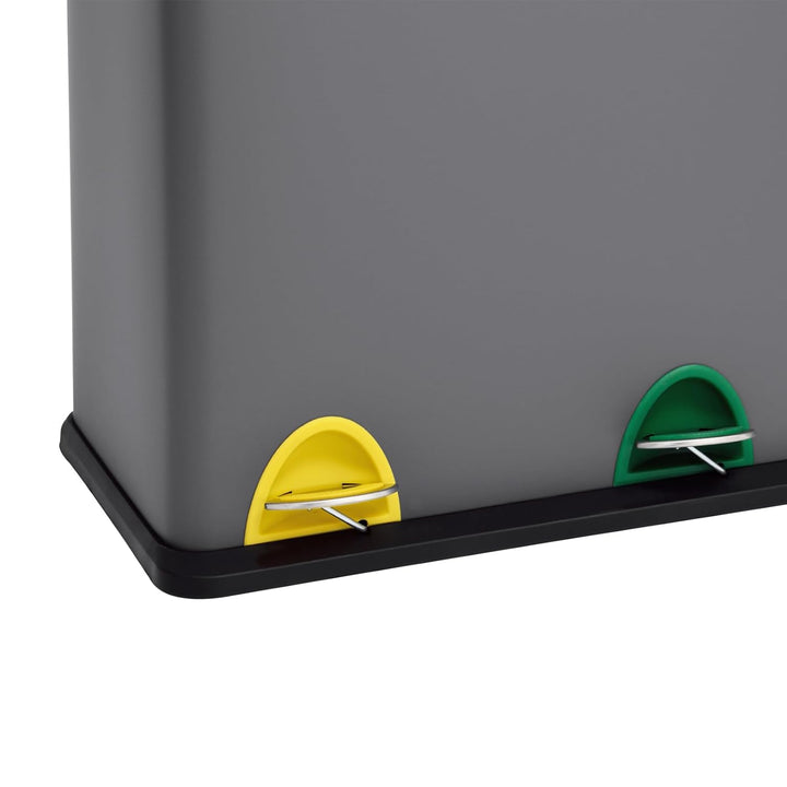 SVITA TC2Combo35 Mülleimer 35Liter Grau kombiniert 12L+23L doppelt Abfalleimer Küchen-Eimer 2er- Mül