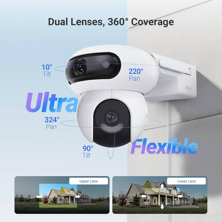 EZVIZ HB90x Smart Outdoor Überwachungskamera, 2K Dual Lens 360° Winkel, 10400mAh Batteriebetrieben,