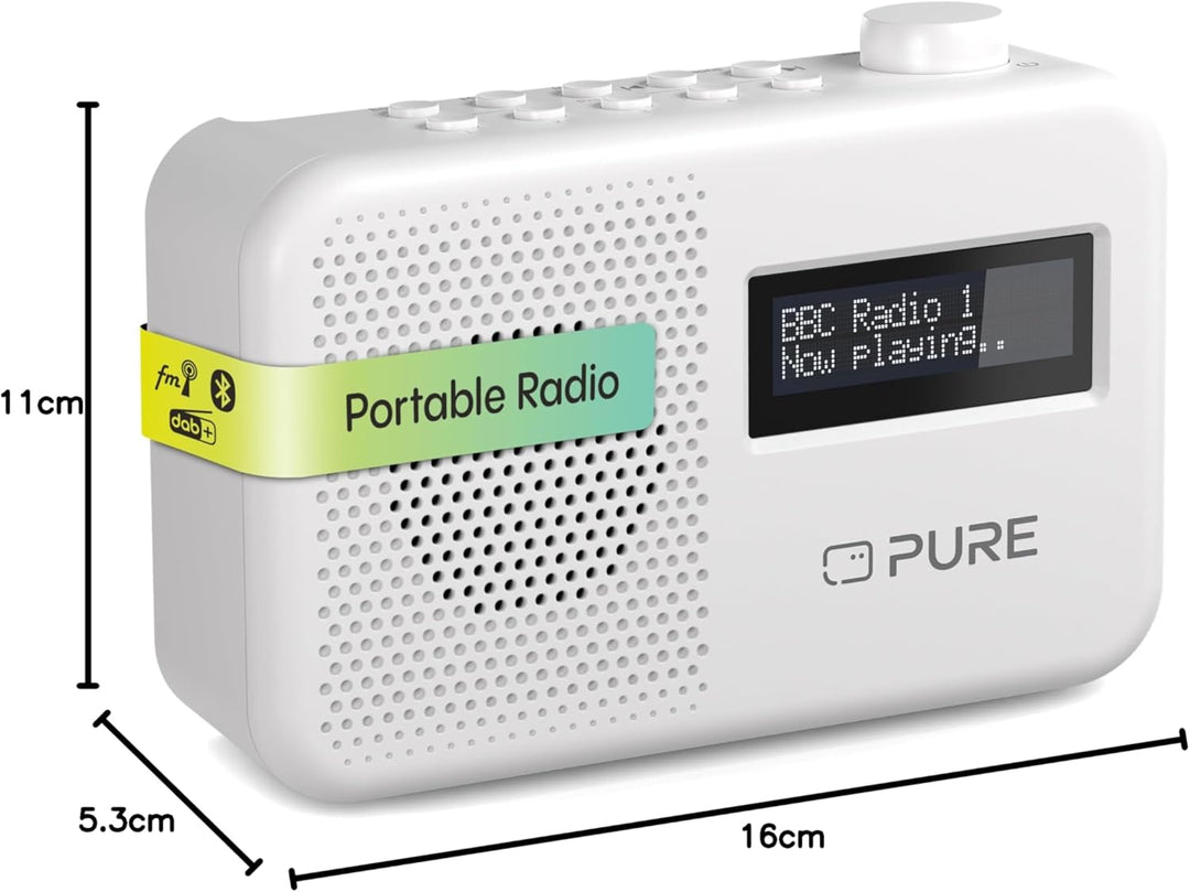 Pure Elan One2 tragbares DAB+/FM Radio mit Bluetooth 5.1 (LCD-Display, 10 Speichertasten, Batteriebe