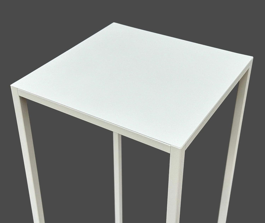 DanDiBo Blumenhocker Metall Weiss Eckig 100 cm Blumenständer Beistelltisch 96569 Blumensäule Pflanze
