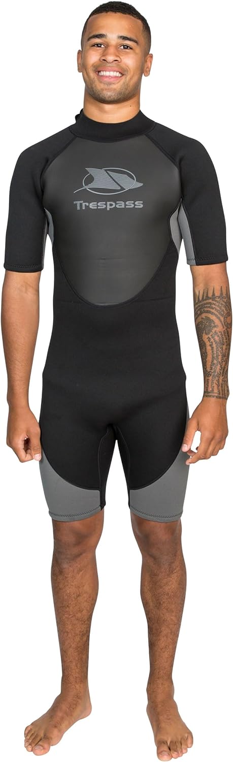 Trespass Men's Scuba Short Neoprene Wetsuit with Zip S Schwarz, S Schwarz