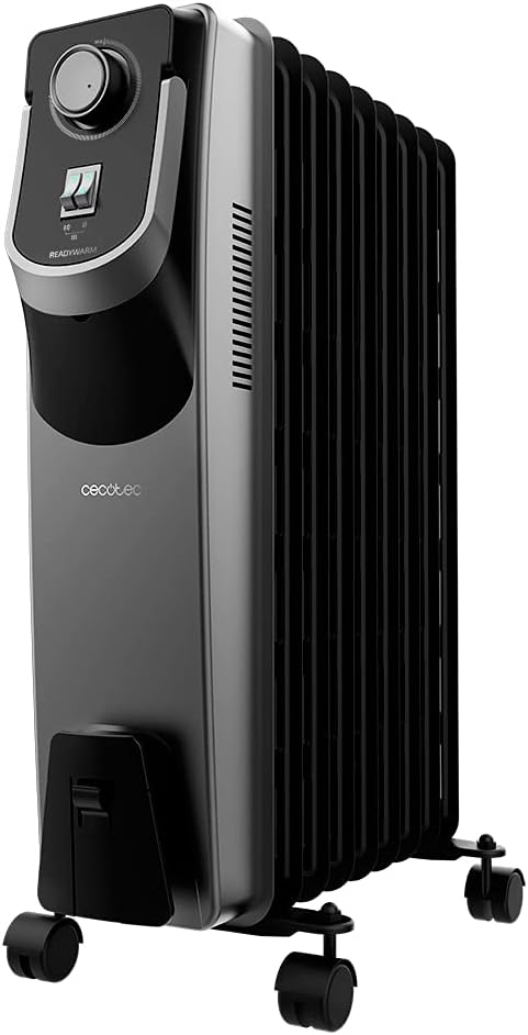 Cecotec Öl-Radiator ReadyWarm 9000 Space 360º Black. 2000 W, 9 Module, 3 Leistungsstufen, Kabelaufbe