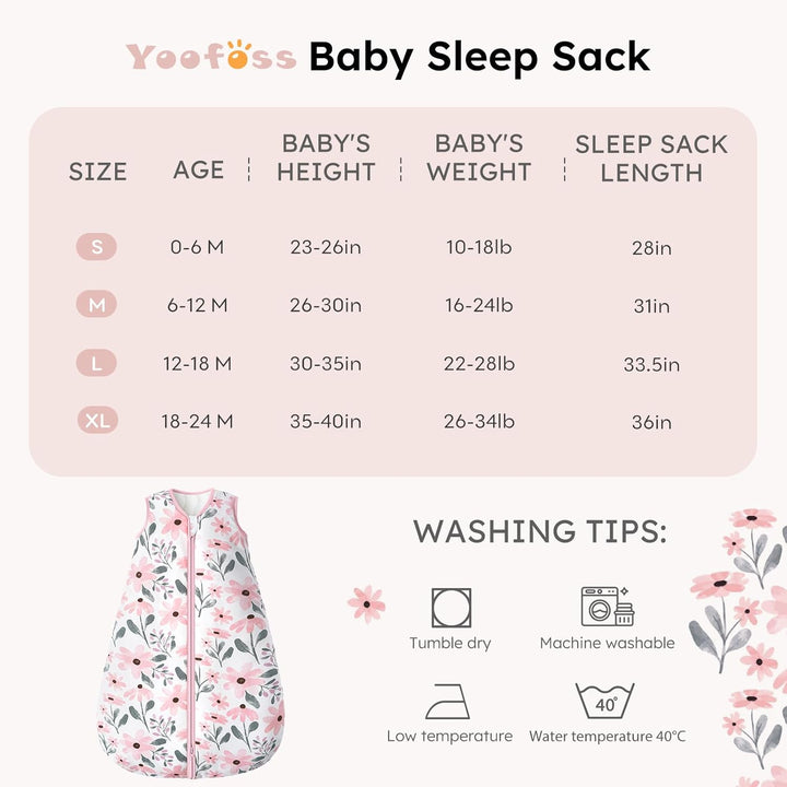 Yoofoss Baby Schlafsack Winter Baumwolle 2.5 TOG Warm Baby Winterschlafsack Herbst Weich Babyschlafs