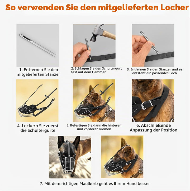 PETCUTE Hund Maulkorb Metall Maulkorb Hundemaulkorb Anti Beissen Bellen Fressen Beisskorb Sicherheit