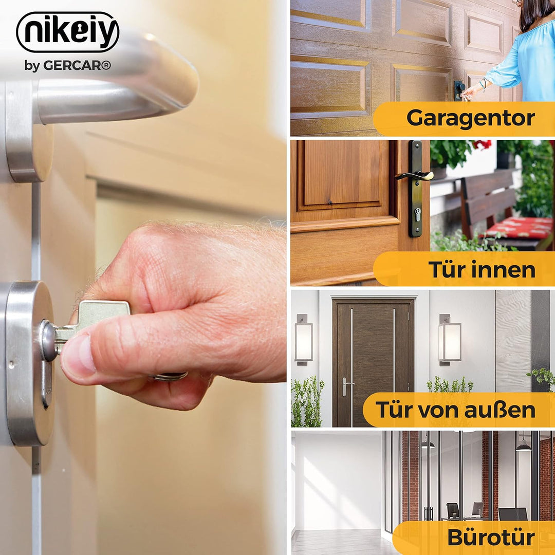 GERCAR 8x Knaufzylinder gleichschliessend 8 Schliesszylinder 40/40 inkl. 40 Schlüssel - 80 mm - Türs