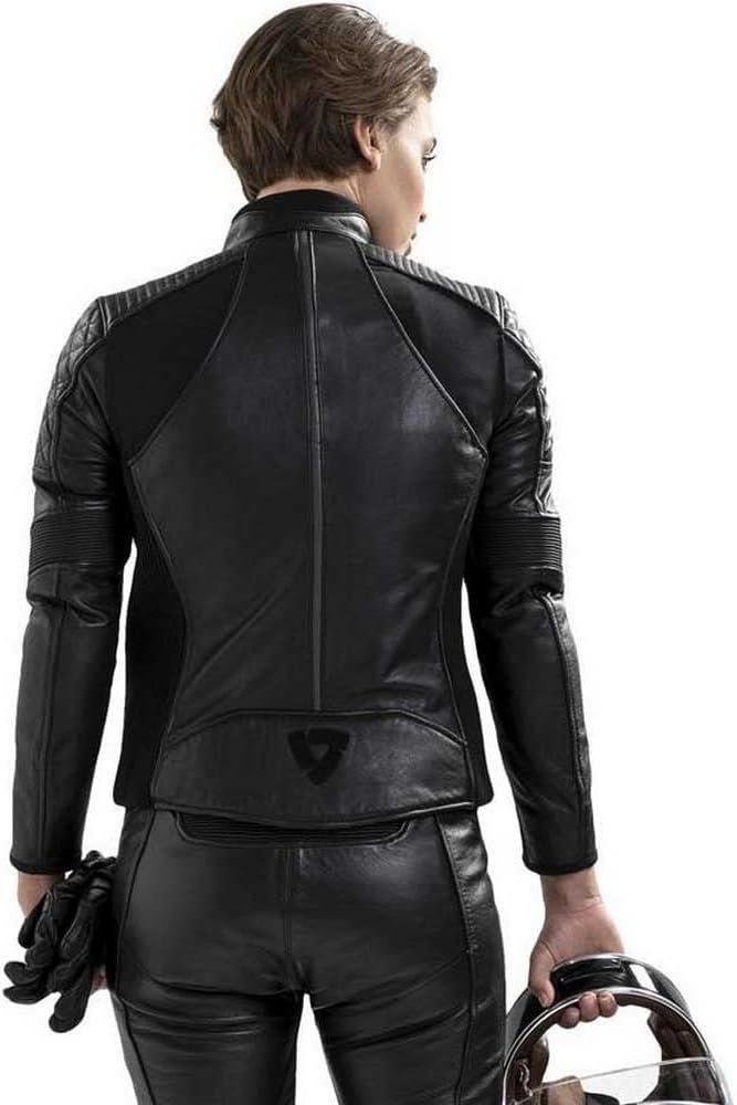 Revit Luna Damen Motorrad Lederjacke Schwarz 34 34 Schwarz, 34 Schwarz