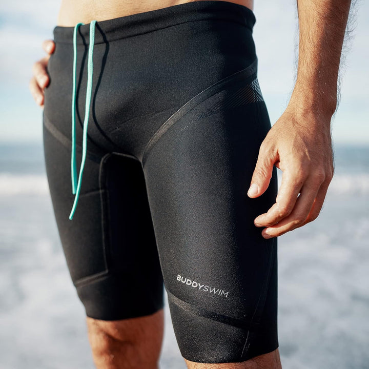 Buddyswim Neoprenbadehose für Freiwasserschwimmen, Kurze Neoprenshorts 5/3 mm. Kälteisolierende Hose