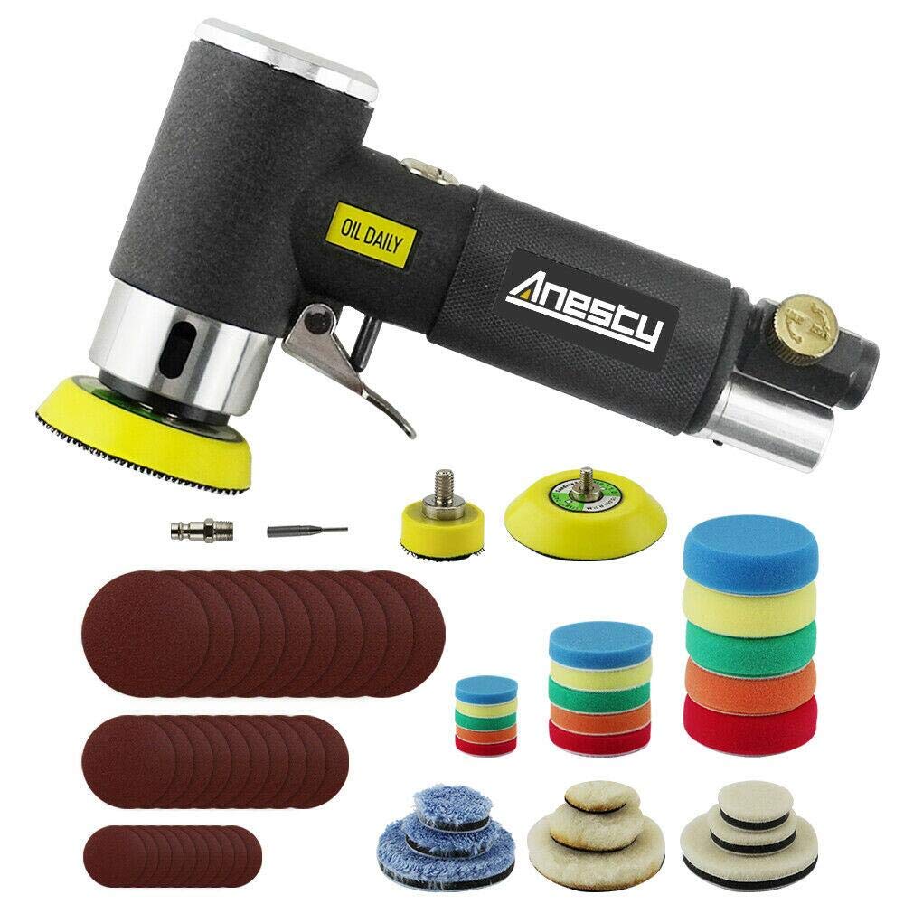 Anesty Mini Exzenterschleifer Druckluft Mini Exzenterschleifer 25mm/50mm/75mm Air Sander 1"/ 2"/3" K